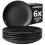 MIAMIO - 6 x Plate/Dinner Plate Set Stoneware Ceramic Tableware Set - Le Papillon Collection (Black, Small Plate) 1