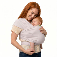 Boba Baby Wrap Carrier, Stretch Organic Bamboo Newborn Sling, Stone | Breathable Bamboo-Blend Knit