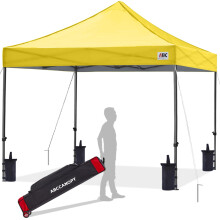 ABCCANOPY Pop Up Gazebo with Detachable Awning, Commercial Market stall, Bonus Upgraded Roller Bag, 4 Weight Bags, Stakes and Ropes