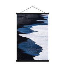 B2 Poster Frame Hangers 50cm, Magnetic Wooden Poster Hanger Rails Magnet Frame Hanging Kit for 50x70 50x50 Landscape Large Size Wall Map (50cm, Black)