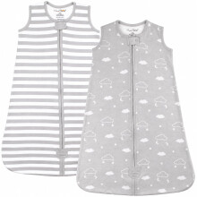 Organic Cotton Baby Sleeping Bag 1.0 TOG Wearable Blanket Sleep Sack 2-Pack | Breathable, All-Season