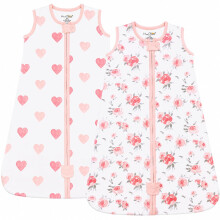 Organic Cotton Baby Sleeping Bag 0.5 TOG Wearable Blanket Sleep Sack 2-Pack