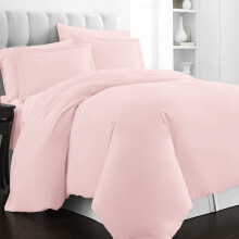 Pizuna 100% Cotton Single Duvet Cover Set Light Pink, 400 Thread Count Long Staple Cotton Duvet Cover Single 140x200cm