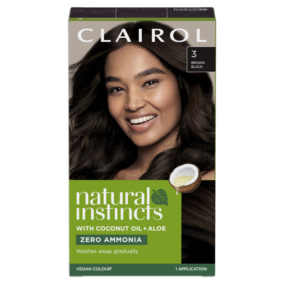 Clairol Natural Instincts Semi-Permanent No Ammonia Hair Dye, 3 Dark Brown - Image 3