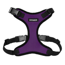 Best Pet Supplies Voyager Step-in Lock Pet Harness - All Weather Mesh, Adjustable Step in Harness for Cats and Dogs Purple/Black Trim, L | 20