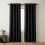(Black) 66x84 Dual Panel Blackout Curtains Pair with Tie Backs Ringtop Eyelet Ready Made Drapes 1