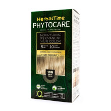Herbal Time Phytocare Permanent Hair Dye Color Bright Blonde 10N | Professional Natural Hair Dye Kit | Nourish and Protect Your Hair | Ammonia