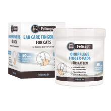 Felisept Cat Ear Cleaner 50 Finger Pads - Remove dirt and wax - Finger cots for practical and intuitive cleaning - Care and hygiene for cat ears