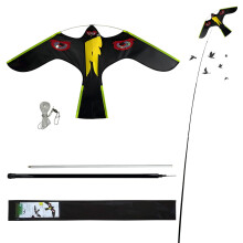 Bird Scarer Kite With 4m Pole Crop Protector Bird Hawk Flying kite | Deterrent for Gardens Farms and Docks丨Keeps Birds