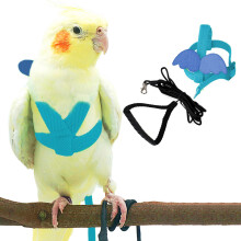 Pet Parrot Bird Harness and Lead, Adjustable Training Design, Anti-Bite, Bird Nylon Rope with Cute Wings for Parrots, Suitable for Alexandrine
