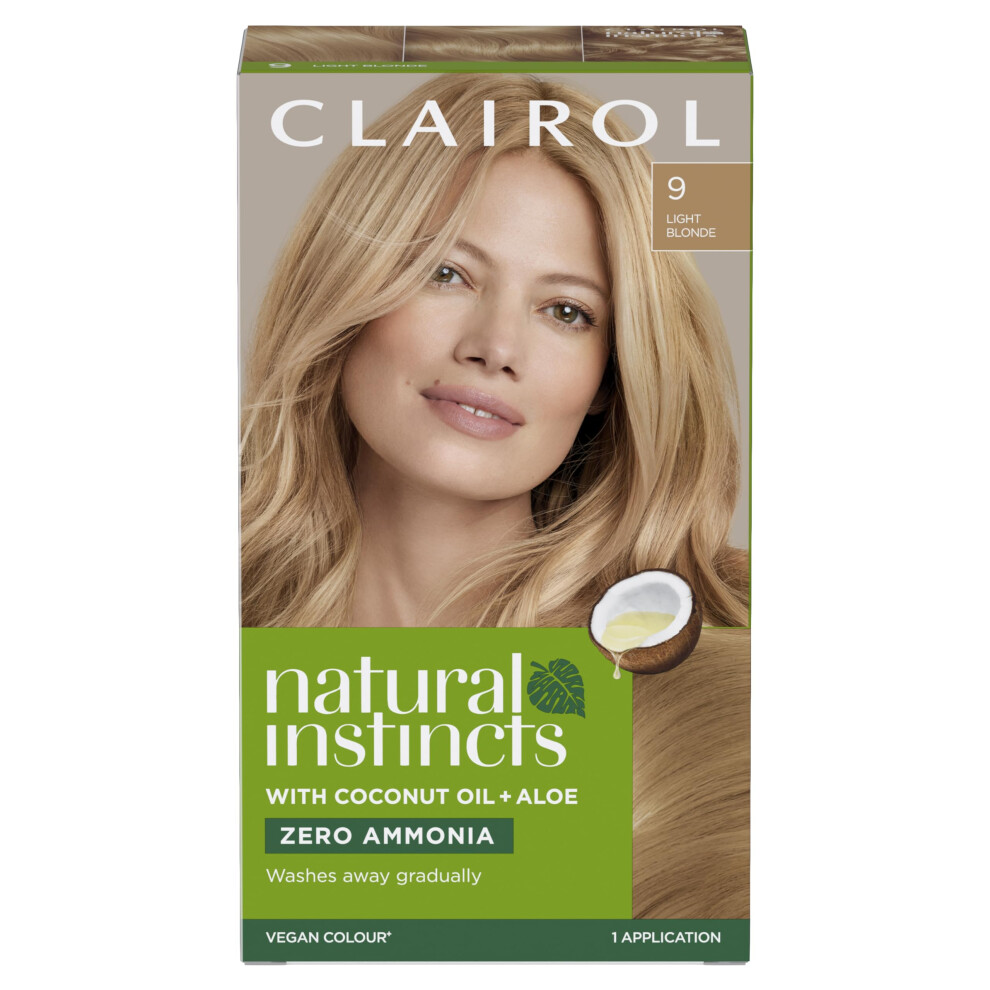 CLAIROL NATURAL INSTINCTS HAIR COLOR DYE NO AMMONIA 9 LIGHT BLONDE NEW - Image 5