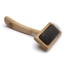 Mikki Bamboo Soft Pin Slicker Brush for Dog, Cat, Puppy, for Medium, Long and Curly Coats, Removes Knots, Tangles, Dead Hair