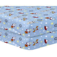 DTEX HOMES 2 x Cot Bed Sheets Super Soft Breathable Polycotton Fitted Sheet 140 x 70 cm (Space Blue)