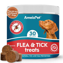 AmeizPet Flea & Tick Support Soft Chews for Dogs, 30 Treats, 67.5g | Natural Formula, Daily Supplement, Skin & Coat Care, All Breeds & Sizes