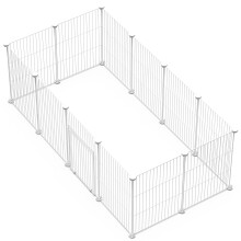 LANGXUN Rabbit Enclosure, Metal Fence, Wire Cage, Encrypted Wire Cage, DIY Assembly of Different Sizes of Metal Wire Cage(43x33cm White 12PCS)