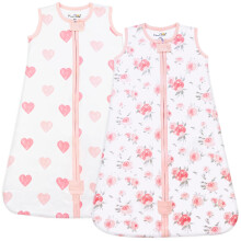 Organic Cotton Baby Sleeping Bag 0.5 TOG Wearable Blanket Sleep Sack 2-Pack | Breathable, Lightweight
