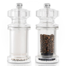 Cole & Mason 605 Salt and Pepper Grinder Set Adjustable Coarseness 14.4cm | Manual Salt and Pepper Mills Comes Filled, Acrylic, Cooking/Seasoning