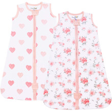 Organic Cotton Baby Sleeping Bag 0.5 TOG Wearable Blanket Sleep Sack 2-Pack | Breathable, Lightweight