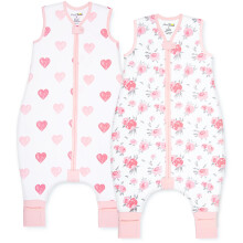 Organic Cotton Toddler Sleeping Bag with Legs 0.5 TOG Sleep Sack 2-Pack | Breathable