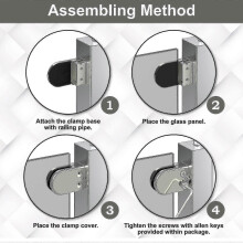 (12pcs, 8-10mm) 6-8mm 8-10mm 10mm-12mm Pack Of 4/12 Glass Clamps,304 Stainless Steel Glass Balustrade Clamps | Glass