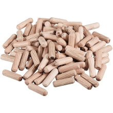TERF 200 Pcs Wooden Dowel Pins 8mm X 30mm Wood Dowels Solid Hard Wood Dried Fluted Beveled Hardwood Rods Furniture for Professional Carpenters DIY