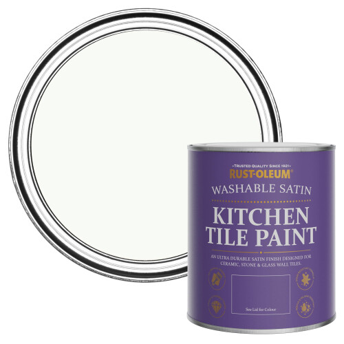 Rust-Oleum Rust-Oleum White Water-Resistant Kitchen Tile Paint in Satin Finish - Still 750ml