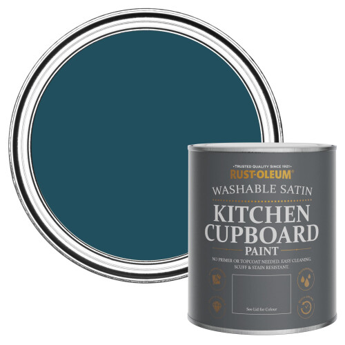 Rust-Oleum Rust-Oleum Blue Scrubbable Kitchen Cupboard Paint in Satin Finish - Commodore Blue 750ml