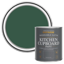 Rust-Oleum Green Scrubbable Kitchen Cupboard Paint in Satin Finish - The Pinewoods 750ml