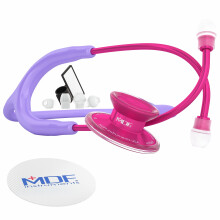 MDF Instruments, Acoustica Lightweight Stethoscope for Doctors, Nurses, Students, Home Health Use, Adult, Dual Head, Pastel Purple Tube