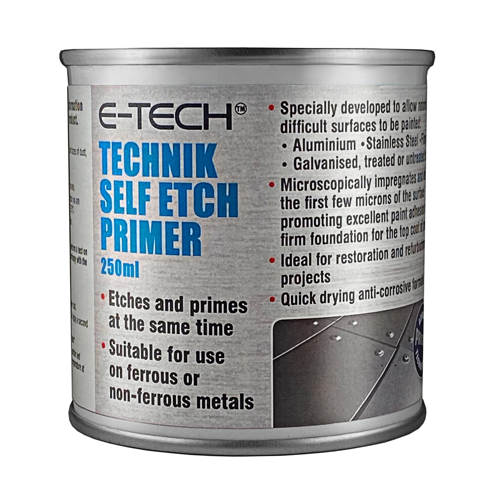 E-TECH Technik Self Etch Primer Grey Brush On Paint Aluminium Surfaces 250mL - Image 5