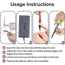 Dreadlock Machine with 20 Automatic Crochet Needles, Electric Maker for Braiding Synthetic Hair 16mm-C