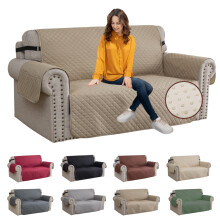 XINEAG Quilted Sofa Covers 2 Seater, Water Resistant Loveseat Covers Sofa Slipcovers with Pockets, Non Slip Sofa Cover for Dogs Pets