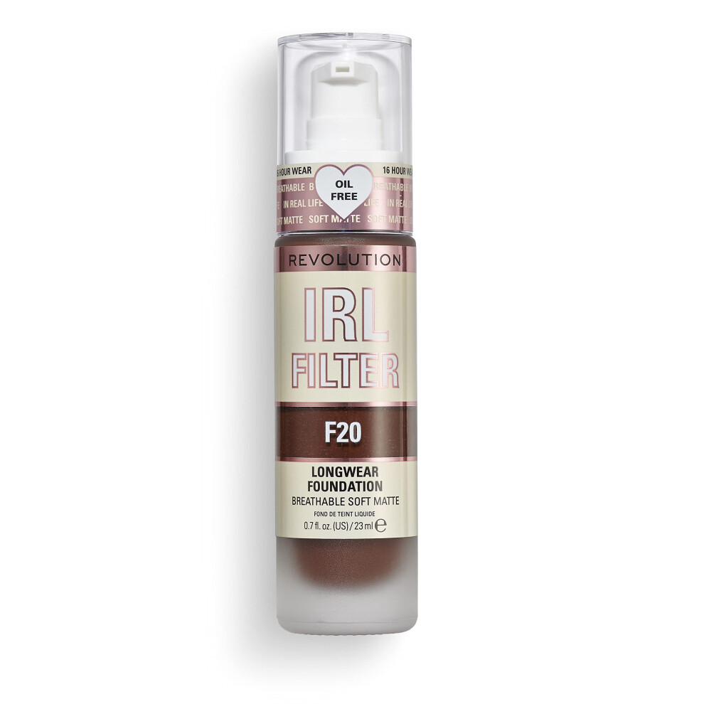 Revolution IRL Filter Longwear Foundation - F20 - Matte - Buildable Coverage - Vegan - Image 3