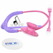 MDF Instruments, Acoustica Lightweight Stethoscope for Doctors, Nurses, Students, Home Health Use, Adult, Dual Head, Pastel Purple Tube