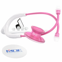 MDF Instruments, Acoustica Lightweight Stethoscope for Doctors, Nurses, Students, Home Health Use, Adult, Dual Head, White Tube