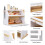 Large Bamboo Bread Bin 2 Tier Breadbox Kitchen 19.7"x9.8"x14.5" White 2