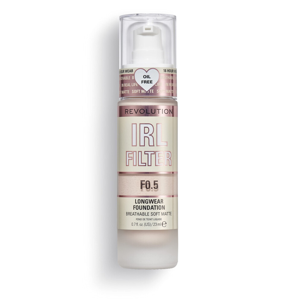 Revolution Beauty London Makeup Revolution Irl Filter, Longwear Foundation, Medium To Full Coverage, Matte Finish, 16 Hour Wear, F0.5,Fair Skin Tones, 23Ml - Image 4