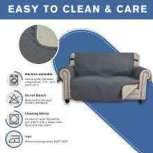 XINEAG Quilted Sofa Covers 2 Seater, Water Resistant Loveseat Covers Sofa Slipcovers with Pockets, Non Slip Sofa Cover for Dogs