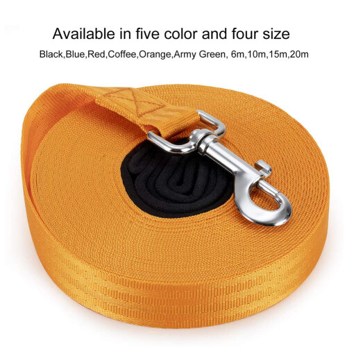 Vivifying Dog Training Lead - 32ft/10m Nylon Training Leash for Pet Tracking & Obedience (Orange) 2