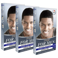 FYNE - Natural Black Permanent Hair Colour | Pack of 3 | Grey Hair Colouring for Men with Comb Applicator Included | Natural-Look Hair Dye