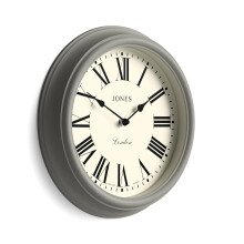 Jones Clocks Venetian wall clock | Classic round clock | 30cm | Grey | Roman numerals | Traditional design ideal for kitchen, living room or bedroom