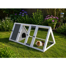 Bunny Business Apex Run with Enclosure Rabbit/Guinea Run Hutch Hutches, 4ft Triangular Runs (GREY-HVY)
