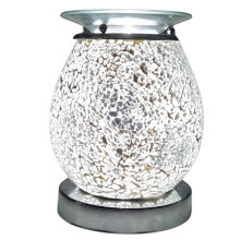 Cello Silver Mosaic Touch Electric Wax Melt & Oil Burner - Scented Fragrance Diffuser, Home & Living Room Décor, Night Light