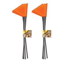 The Big Cheese Hi-Vis Mole Trap Markers 10 Pack - Fluorescent Orange Stainless Steel Flags - UV Resistant & Weatherproof - Locate Mole Traps Easily