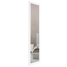 Full Length Wooden Wall Mounted Mirror - White - 35x110cm