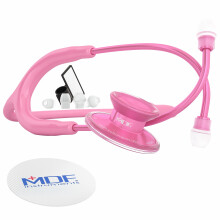 MDF Instruments,Acoustica Lightweight Stethoscope for Doctors, Nurses, Students, Home Health Use, Adult, Dual Head, Pink Tube