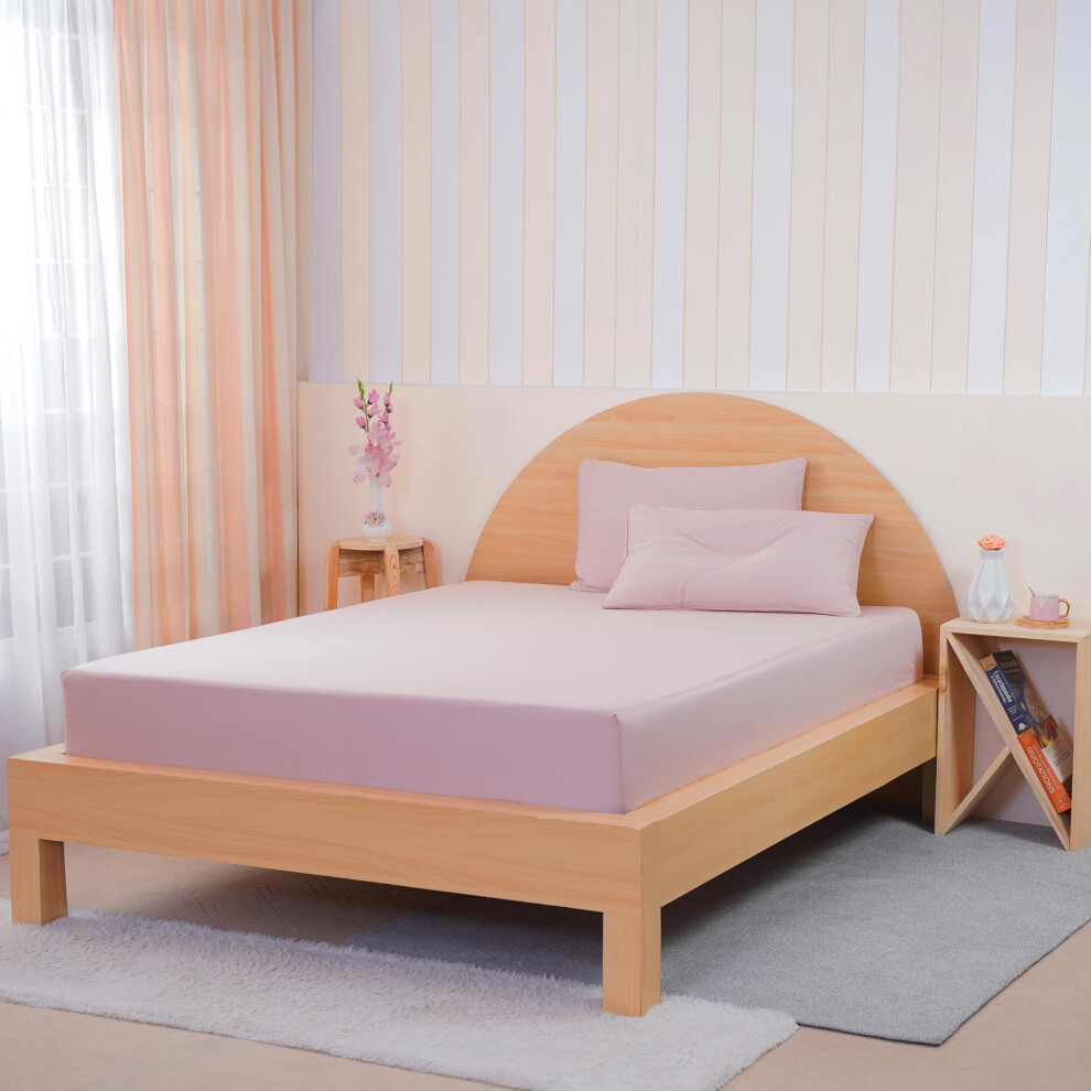 Sheet Story Bamboo King Size Fitted Sheets - 41cm Deep Pocket - 400 Thread Count - Hypoallergenic, Soft and Cooling Fitted Sheets King Size - Blush Pink - Image 2