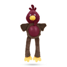 Petface Roxie Plush Turkey Christmas Dog Toy with Squeaker (Pack of 1) | Durable Rubber Tum Design, Soft Plush, for Fetch & Chew Play