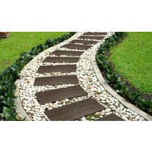 Nicoman Railroad Tie Garden Stepping Stone Wood Effect Railway Sleeper Eco Friendly Rubber Rail Road Outdoor Sleepers - (Earth, 61x25.5cm, Set of 2)