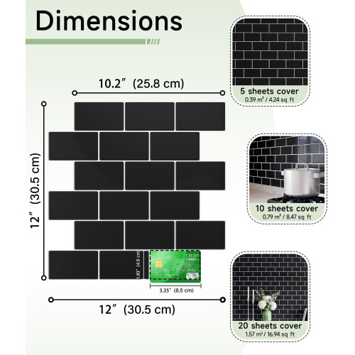 Yoillione Upgrade Thicker Peel and Stick Wall Tiles Backsplash for Kitchen and Bathroom 2